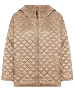 Max Mara Jassen ,Bruin ,The Cube Quilted Jacket - Naturel