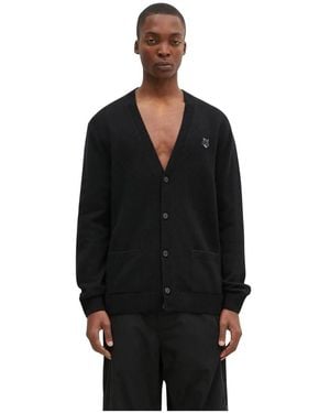 Maison Kitsuné Cardigan Mit Auffälligem Fuchskopf-Patch - Schwarz