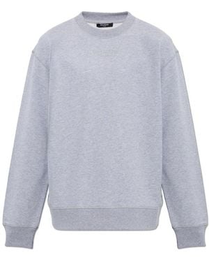Balmain Hoodies & Sweatvesten ,Grijs ,Katoen Logo Sweatshirt - Blauw