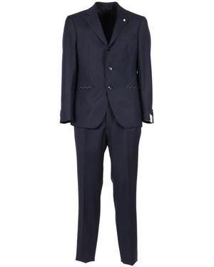Luigi Bianchi Single-Breasted Pak - Blauw