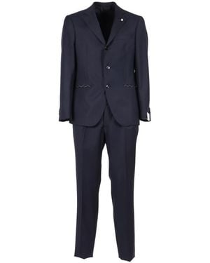 Luigi Bianchi Single Breasted Suits - Blue