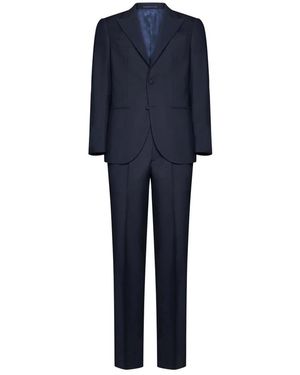 D4.0 Einreihiger Wollanzug - Blau