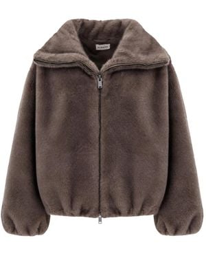 P.A.R.O.S.H. Kurze Kunstpelzjacke - Braun