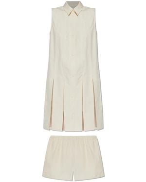 Moncler Kleedjes ,Katoen Jurk Met Shorts - Naturel