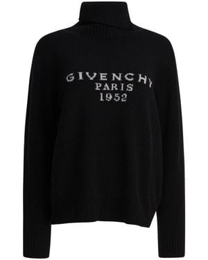 Givenchy Zwarte Gebreide Coltrui Sweater Aw25