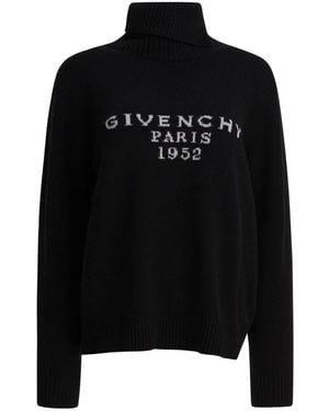 Givenchy Zwarte Gebreide Coltrui Sweater Aw25
