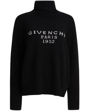 Givenchy Zwarte Gebreide Coltrui Sweater Aw25