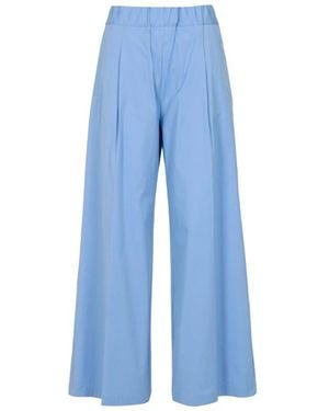 Semicouture Wide Trousers - Bleu