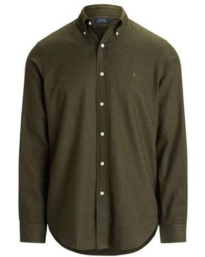 Polo Ralph Lauren Overhemden ,Groen ,Katoen Custom Fit Performance Twill Shirt