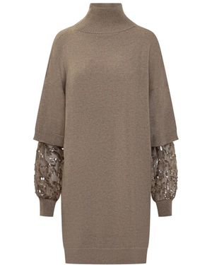 Brunello Cucinelli Knitted Dresses - Brown