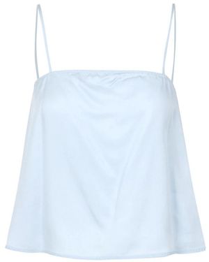 Grifoni Tops ,Blauw ,Katoen Lichtblauw Katoen Schoudervullingen Top