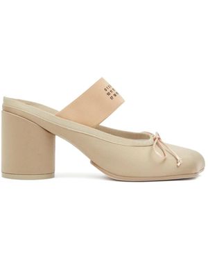 MM6 by Maison Margiela Bruine Sandalen Met Blokhak - Wit