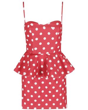 Fiorucci Dot Crepe Peplum Mini Jurk - Rood