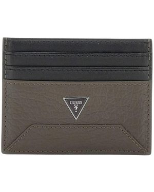 Guess Accessoires ,Bruin ,Leer Barcelona Kaarthouder - Zwart