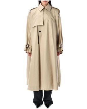 Saint Laurent Single-Breasted Coats - Natural