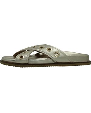 Gioseppo Schoenen ,Grijs ,Platte Sandalen Voor Vrouwen - Groen