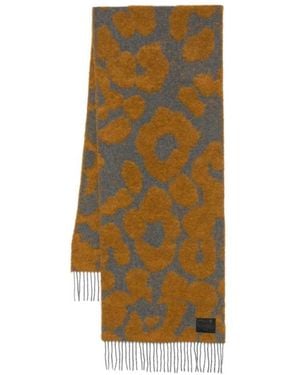 Paul Smith Accessoires ,Grijs ,Leopard Print Sjaal - Naturel