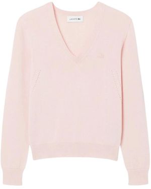 Lacoste V-Neck Knitwear - Rosa
