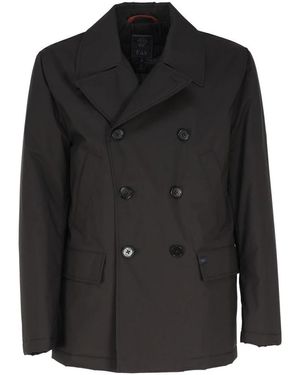 Fay Double-Breasted Coats - Black