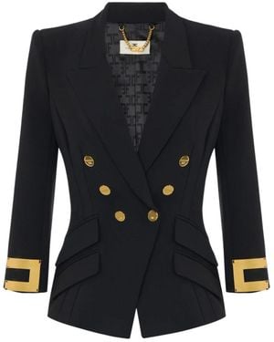 Elisabetta Franchi Stretch Double-Crepe Blazer - Zwart