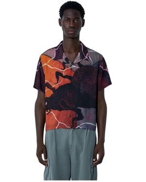 Brain Dead Short Sleeve Shirts - Red