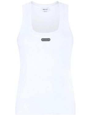 McQueen Sleeveless Tops - White
