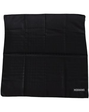 Missoni Accessoires ,Zwart ,Wol Wollen Sjaal Met Effen Patroon En Logo Borduursel