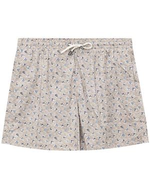 Canali Boxer Badehose Mit Allover-Druck - Grau