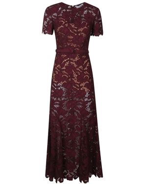 Self-Portrait Lace Midi Jurk - Paars