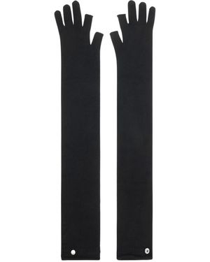 Rick Owens Accessoires ,Zwart ,Wol Lange Handschoenen Zonder Vingers