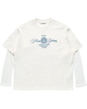 Acne Studios Besticktes T-Shirt - Weiß