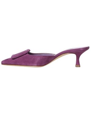 Manolo Blahnik Heeled Mules - Lila