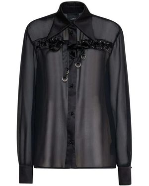 John Richmond Shirt Met Metallic Details - Zwart