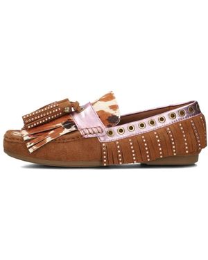 Kurt Geiger Tassel Fringe Mokassins Stilvoller Winter - Braun