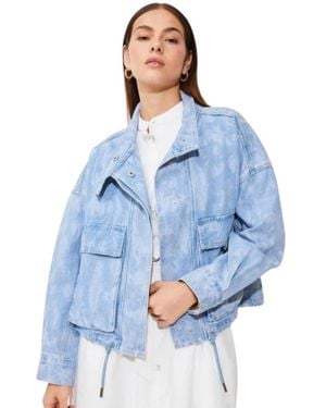 Suncoo Oversized Jeansjacke Mit Druckknöpfen - Blau