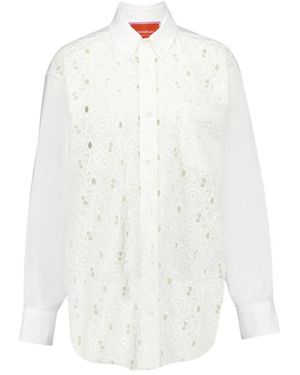 La DoubleJ Elegante Kant Panel Button-Down Shirt - Wit