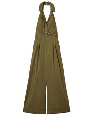 Twinset Jumpsuits & Playsuits ,Groen ,Katoen Jumpsuit Met Riem