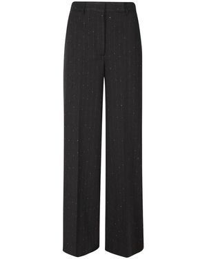 Ermanno Scervino Broeken ,Grijs ,Katoen Pinstripe Tailored Broeken - Zwart