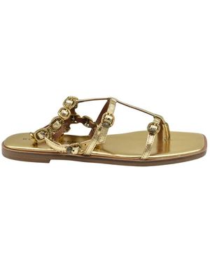 Kurt Geiger Goldene Flache Schnürschuhe Eleganter Stil - Mettallic