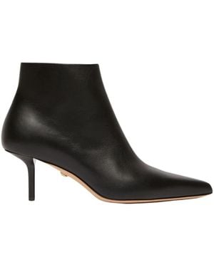 Max Mara Botines Negros De Cuero Con Tacón De Lápiz, Mujer, Talla