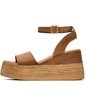 CESARE GASPARI Suede Platform Sandalen - Bruin