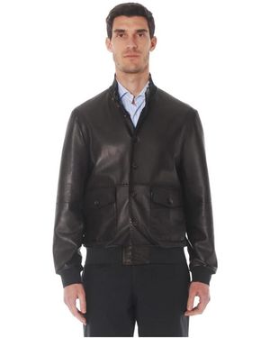 The Jack Leathers Omkeerbaar Leren Jack Met Neopreen Voering - Zwart