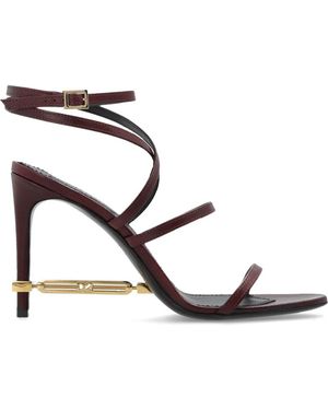 DSquared² Ledersandalen Mit Absatz Und Verzierungen - Mettallic