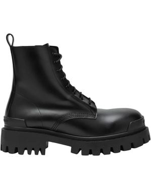 Balenciaga Lace-Up Boots - Black