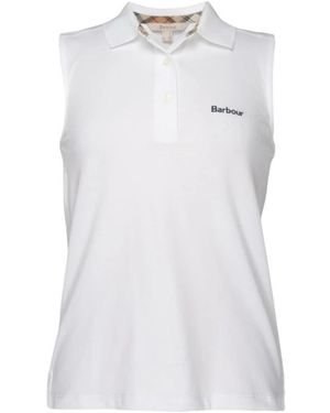 Barbour Bowford Mouwloze Polo Top - Wit