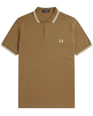 Fred Perry Tops ,Bruin ,Katoen Twin Tipped Polo