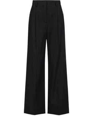 Iceberg Comfort Fit Katoenen Poplin Broek Met Rechte Pijpen - Zwart