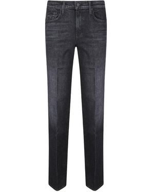 Mother Mid Rise Rambler Zip Sneak Jeans - Blauw