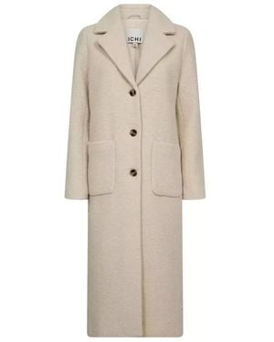 Ichi Single-Breasted Coats - Natural