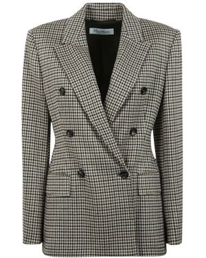 Max Mara Jassen ,Veelkleurig ,Leer Eccelso Blazer - Grijs